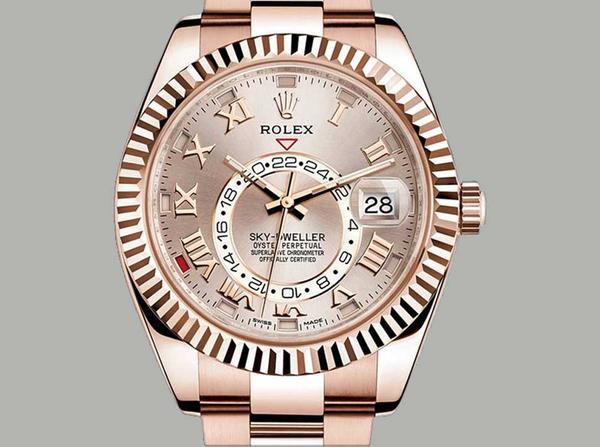 Contrefacon-Rolex-Skydweller-Or-Rose