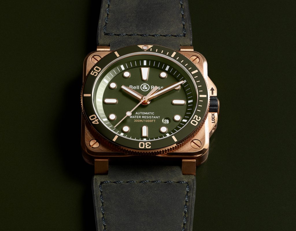 Réplique DeMontre Bell & Ross BR 03-92 Diver Bronze Green